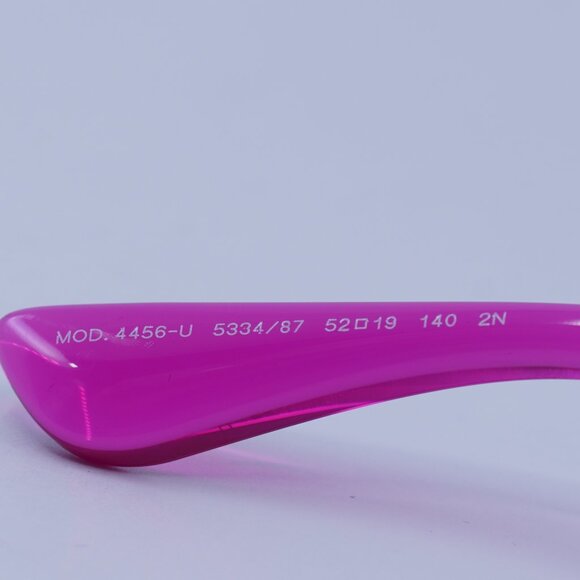 Versace VE4456U 533487 Sunglasses Pink Transparent Oval Frame, Grey Lenses - Picture 8 of 12